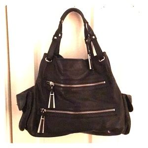 Olivia Harris Black Leather Bag